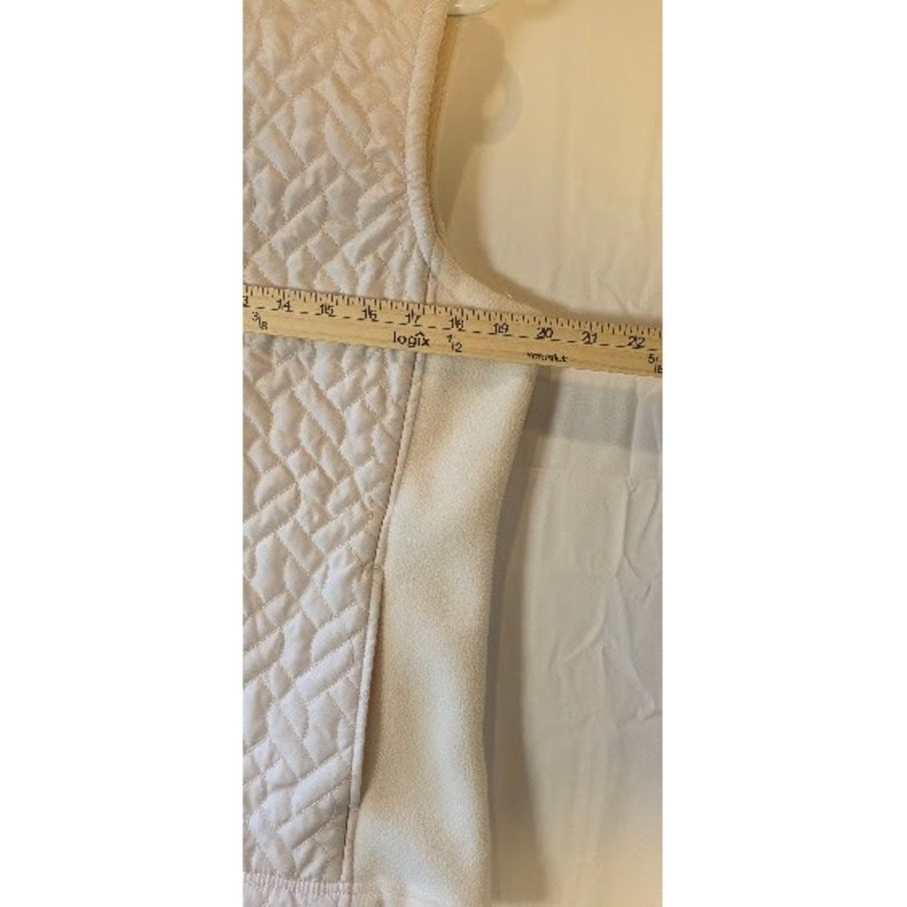 Barrage Womens Quilted Fleece Back Vest Cream Off-White Full Zip Mock Neck L - Picture 2 of 4
